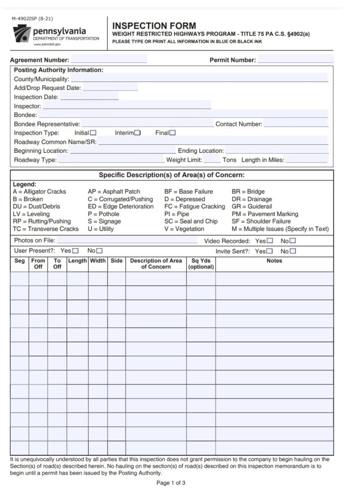 Blank Inspection Report Example