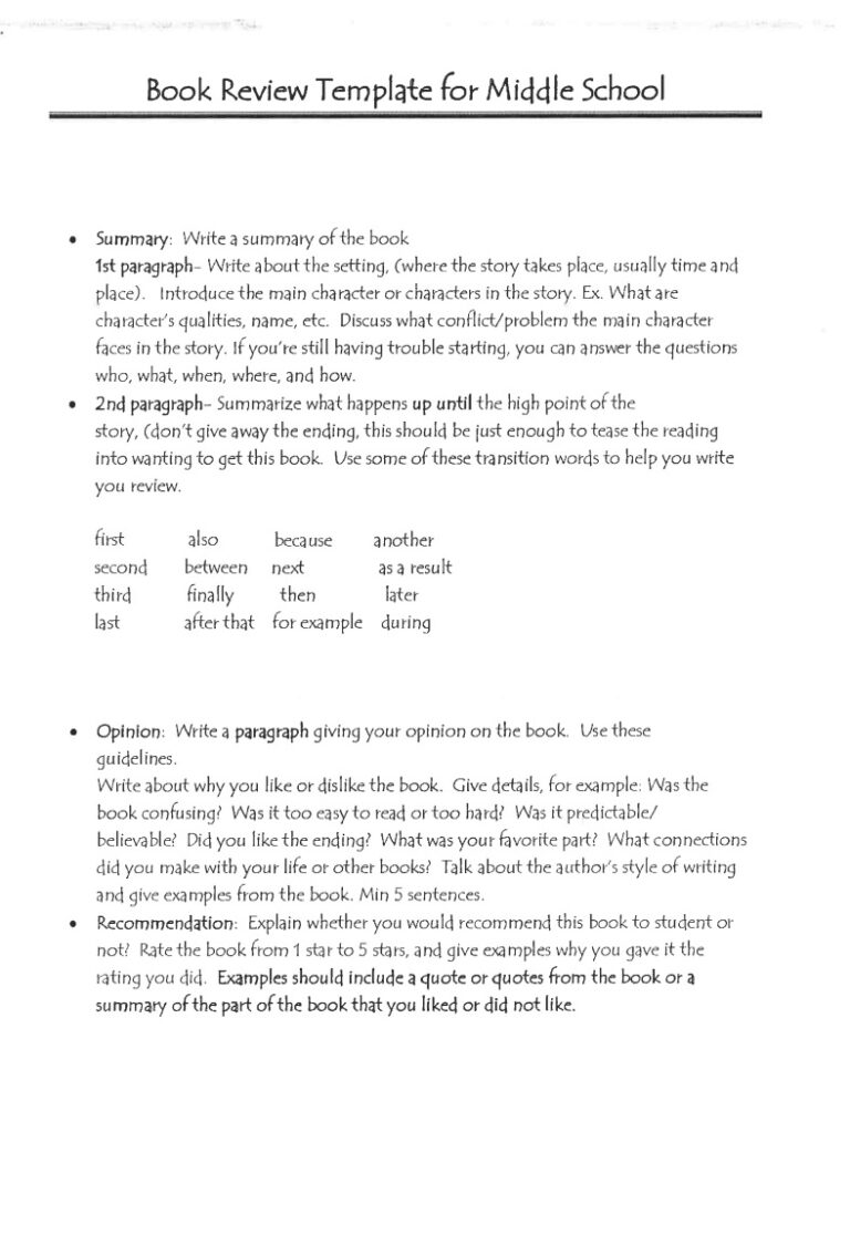 Book Report Template