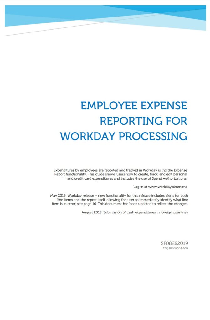 Employee Expense Report Example