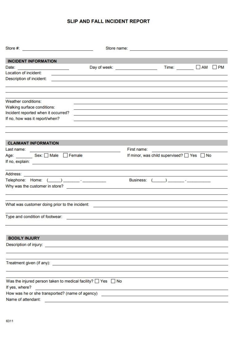 Weekly Incident Report Template