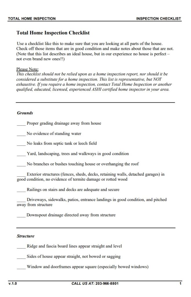 Inspection Report Checklist Example