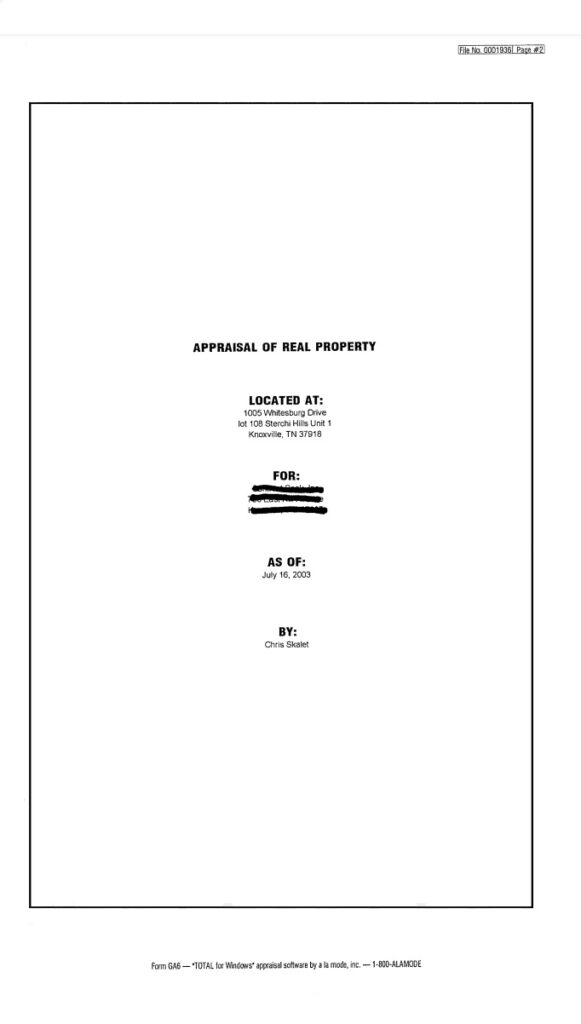 Property Appraisal Report Template