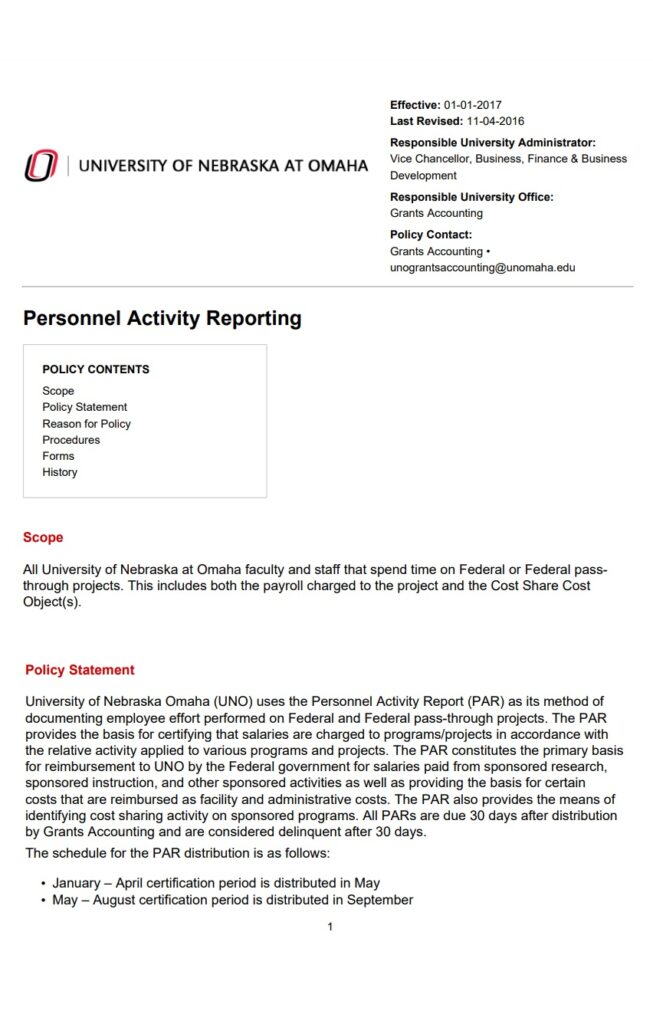 Student Activity Report  Example