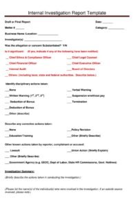 Investigation Report Example | Free Report Templates and Examples