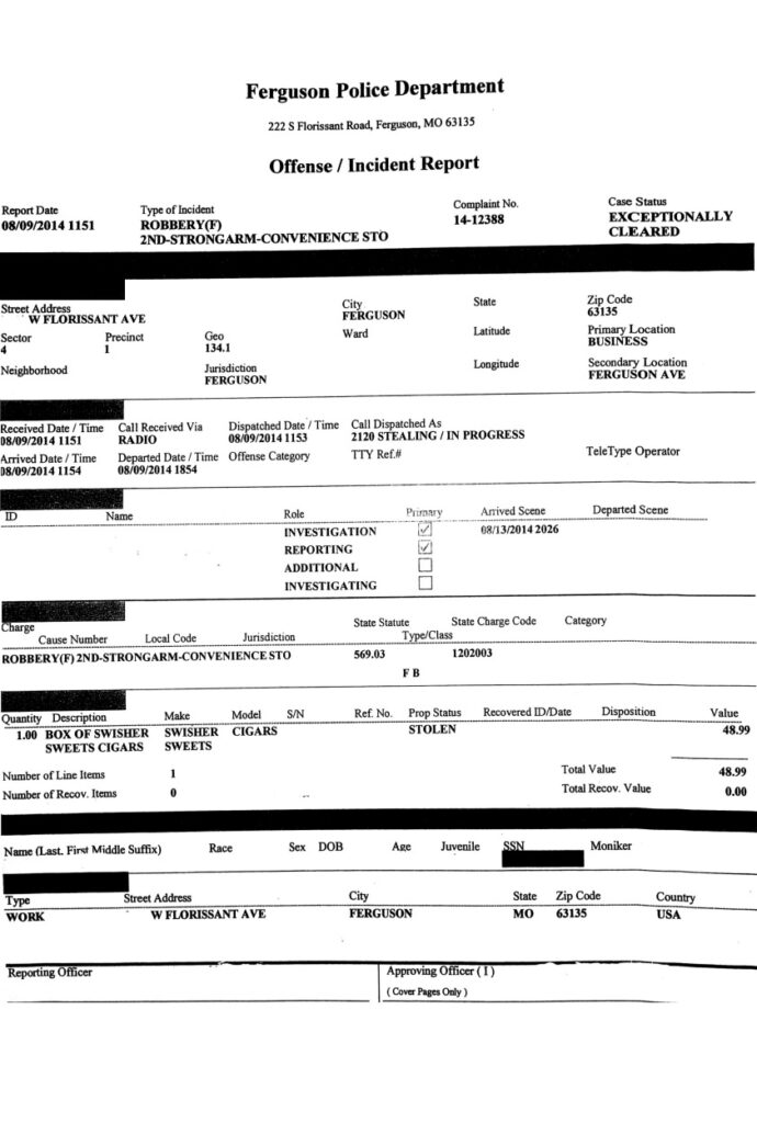 Police Report Example