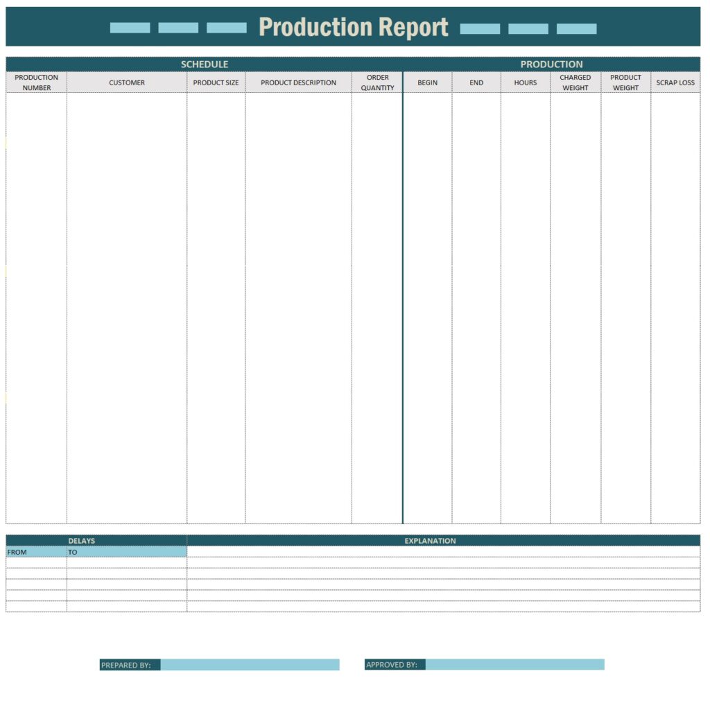 Production Report Template