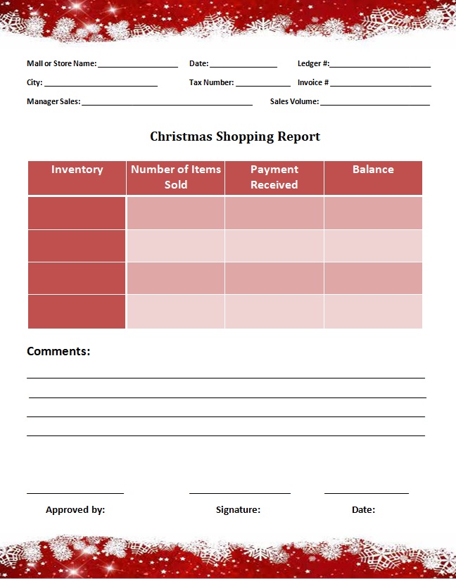 Christmas Shopping Report Example