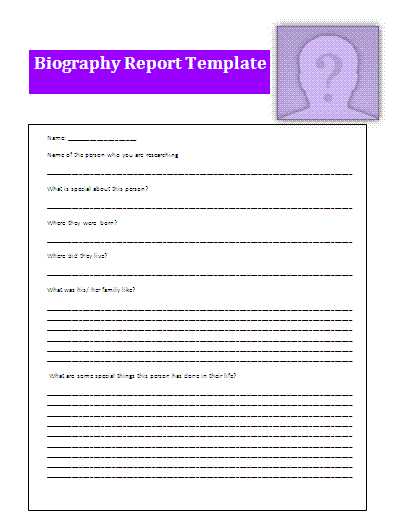 Biography Report Template