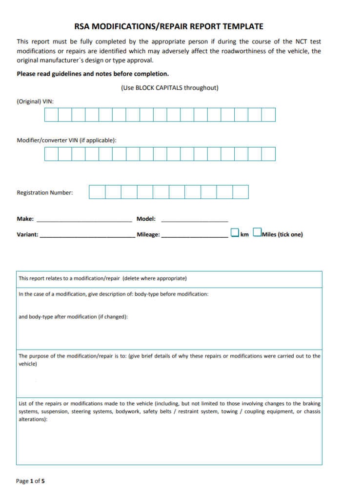 Modification Report Example