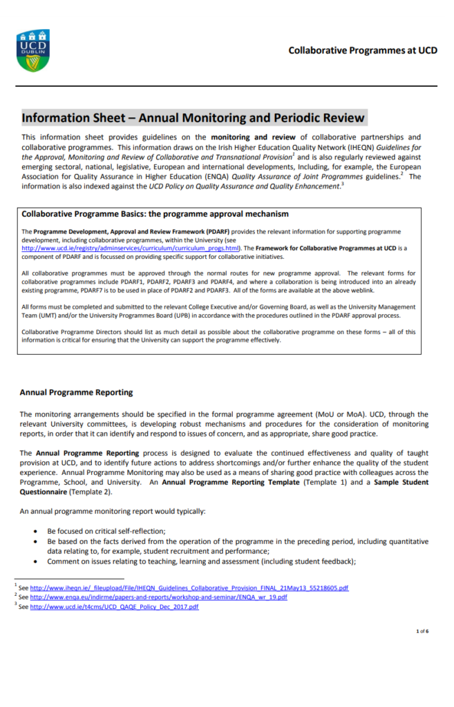 Monitoring and Periodic Review Report Example