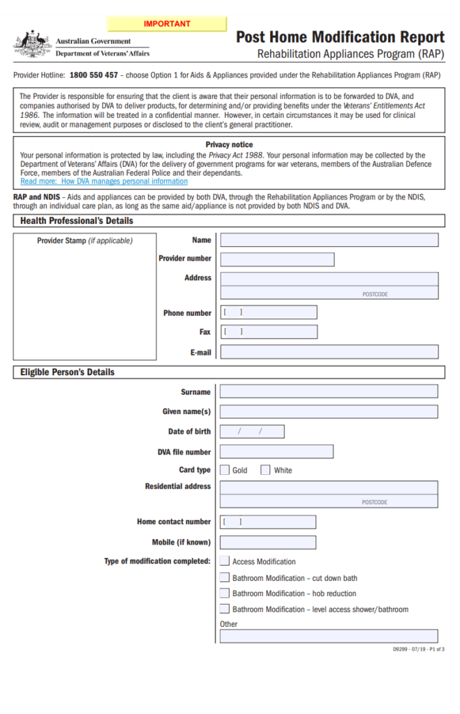 Post Home Modification Report Template