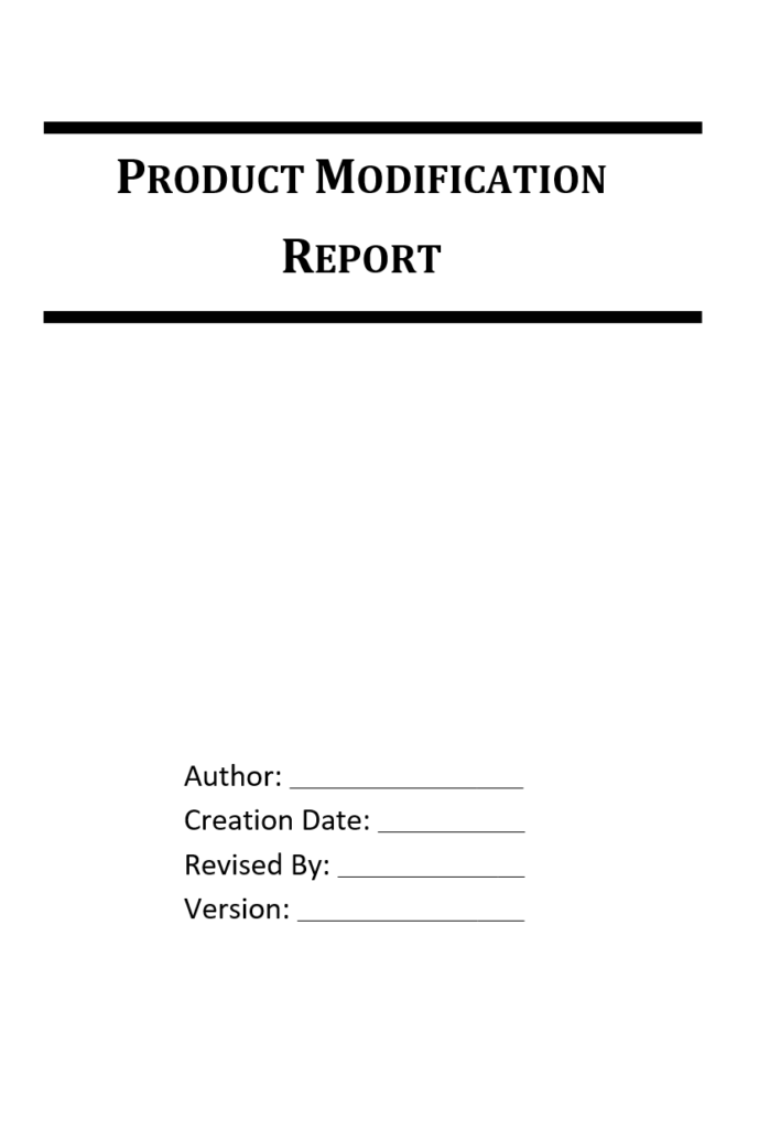 Product Modification Report Template