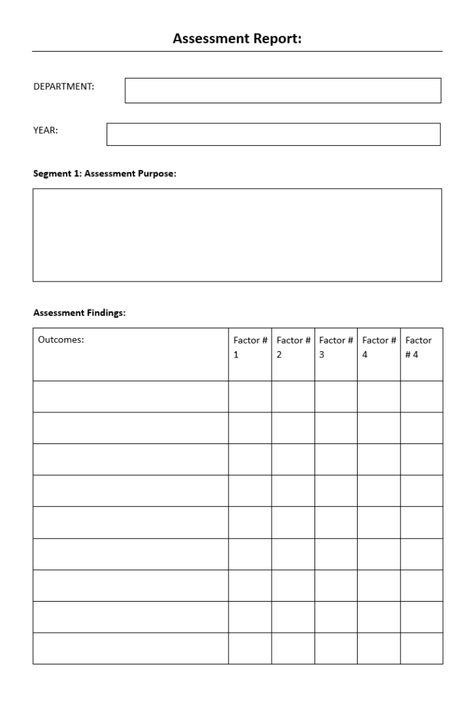 Assessment Report Example