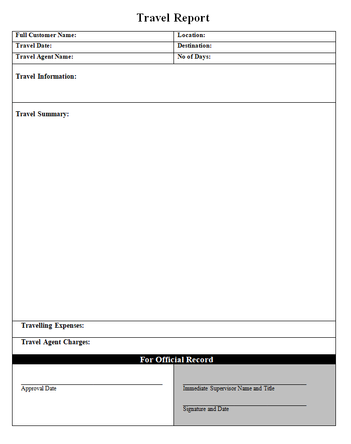 Travel Report Example