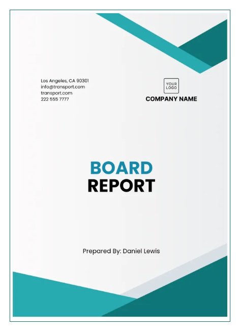 Free Board Meeting Report Example