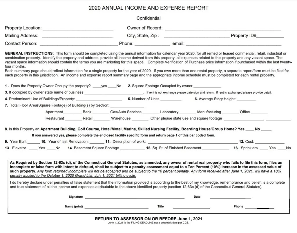 Annual Expense Report Example