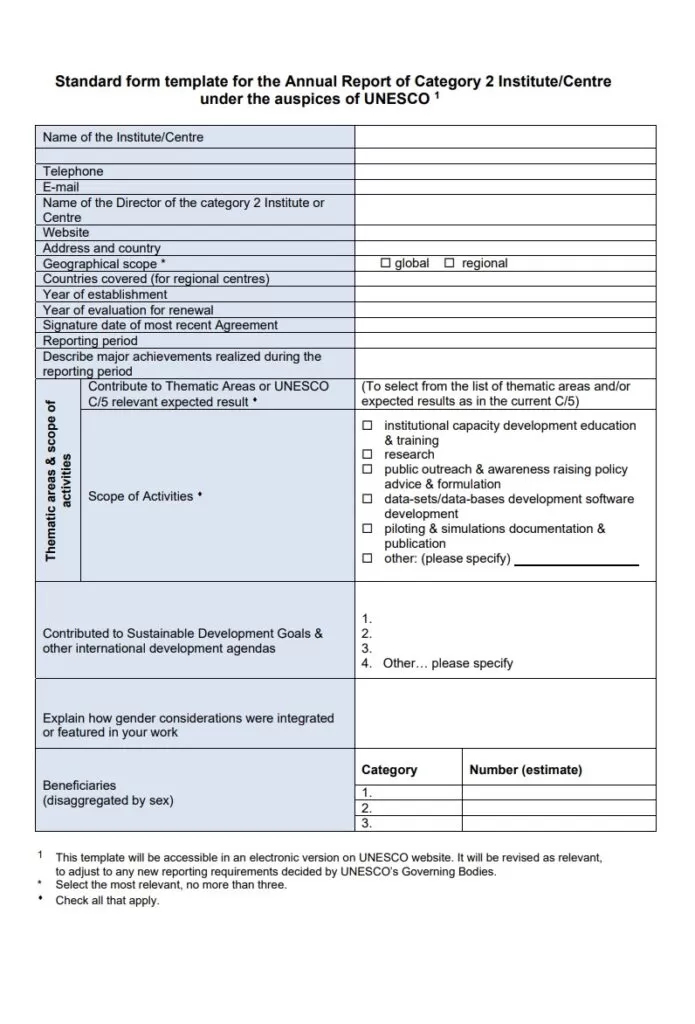 Annual Report Format
