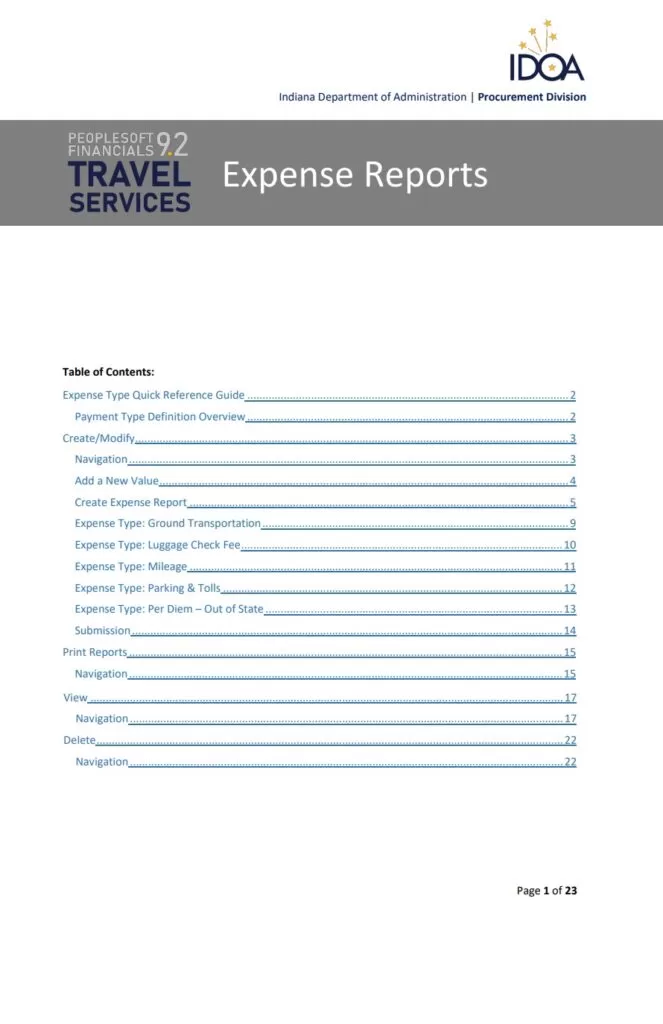 Expense Report Example