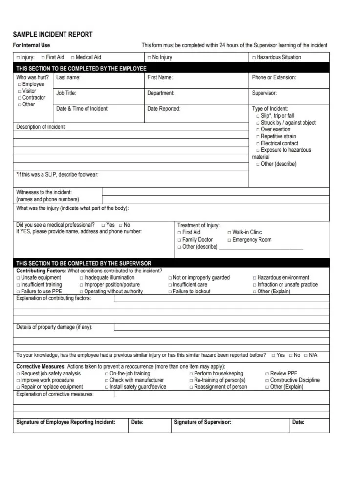 Incident Report Sample