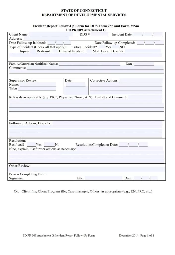 Incident Report Writing Example