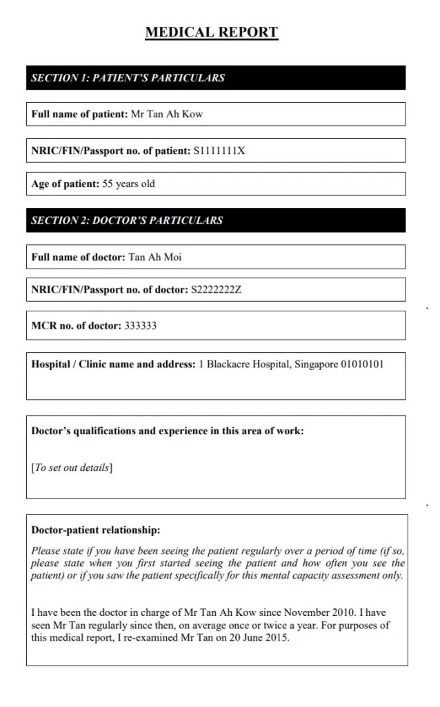 Medical Report Example