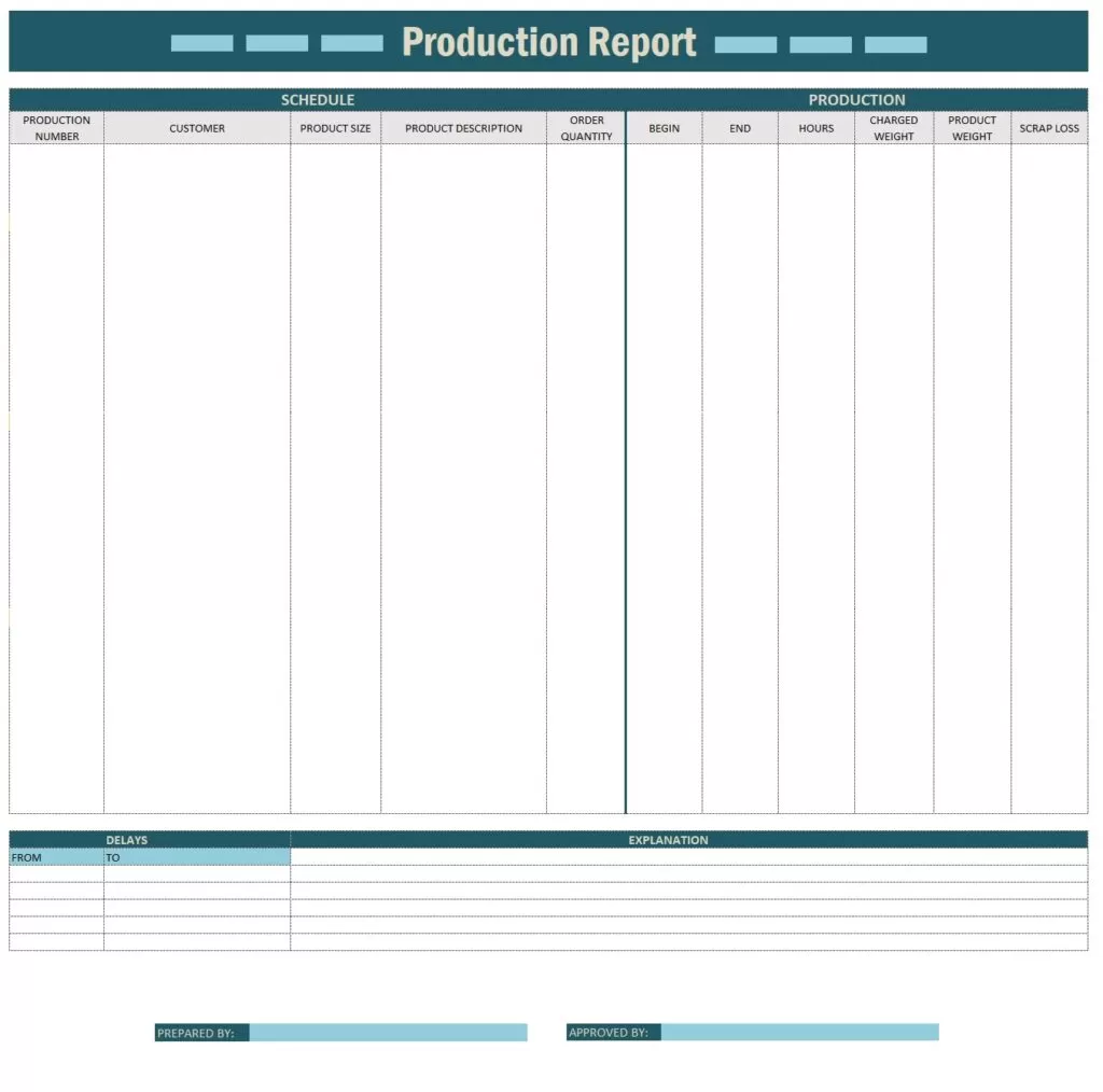 Production Report Template