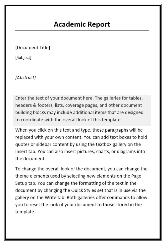 Academic Report Template