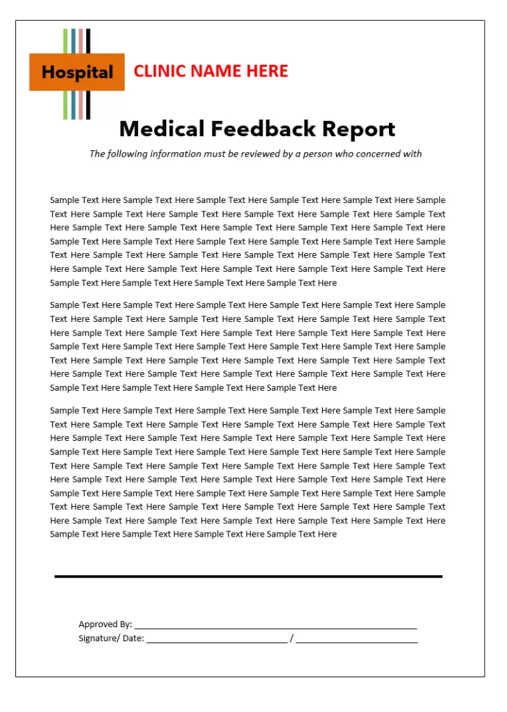 Medical Feedback Report Example